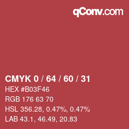 Color code: CMYK 0 / 64 / 60 / 31 | qconv.com