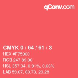 Color code: CMYK 0 / 64 / 61 / 3 | qconv.com