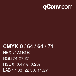 Color code: CMYK 0 / 64 / 64 / 71 | qconv.com