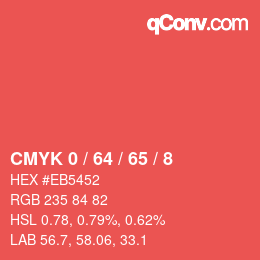 Color code: CMYK 0 / 64 / 65 / 8 | qconv.com