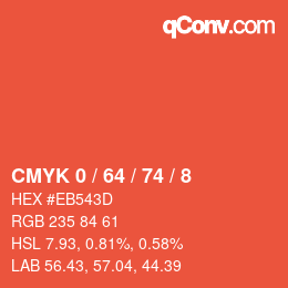 Color code: CMYK 0 / 64 / 74 / 8 | qconv.com