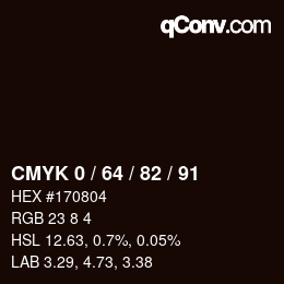 Color code: CMYK 0 / 64 / 82 / 91 | qconv.com