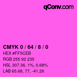 カラーコード: CMYK 0 / 64 / 8 / 0 | qconv.com
