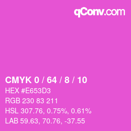 カラーコード: CMYK 0 / 64 / 8 / 10 | qconv.com