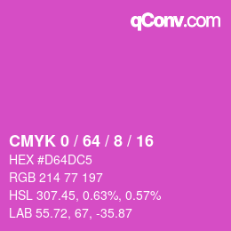 颜色代码: CMYK 0 / 64 / 8 / 16 | qconv.com