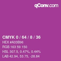カラーコード: CMYK 0 / 64 / 8 / 36 | qconv.com
