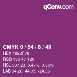 カラーコード: CMYK 0 / 64 / 8 / 49 | qconv.com