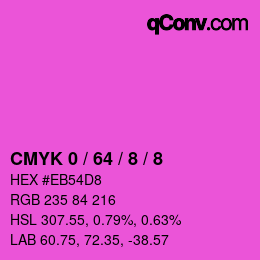 カラーコード: CMYK 0 / 64 / 8 / 8 | qconv.com