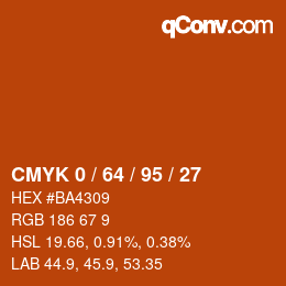 Color code: CMYK 0 / 64 / 95 / 27 | qconv.com