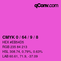 カラーコード: CMYK 0 / 64 / 9 / 8 | qconv.com