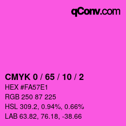 カラーコード: CMYK 0 / 65 / 10 / 2 | qconv.com