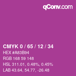 Color code: CMYK 0 / 65 / 12 / 34 | qconv.com