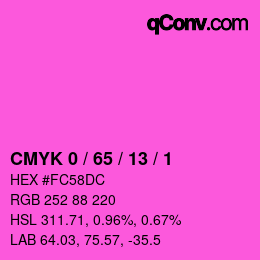 Color code: CMYK 0 / 65 / 13 / 1 | qconv.com