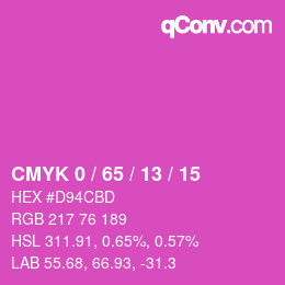 Color code: CMYK 0 / 65 / 13 / 15 | qconv.com