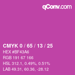 Color code: CMYK 0 / 65 / 13 / 25 | qconv.com