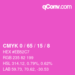 カラーコード: CMYK 0 / 65 / 15 / 8 | qconv.com