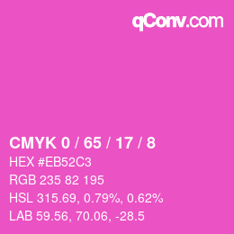 カラーコード: CMYK 0 / 65 / 17 / 8 | qconv.com