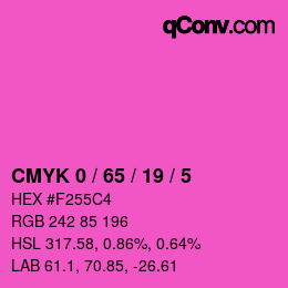 カラーコード: CMYK 0 / 65 / 19 / 5 | qconv.com
