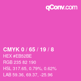 カラーコード: CMYK 0 / 65 / 19 / 8 | qconv.com
