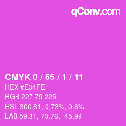 カラーコード: CMYK 0 / 65 / 1 / 11 | qconv.com