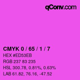 カラーコード: CMYK 0 / 65 / 1 / 7 | qconv.com