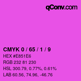 Farbcode: CMYK 0 / 65 / 1 / 9 | qconv.com