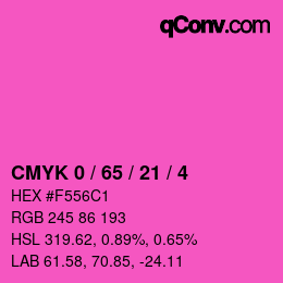 Color code: CMYK 0 / 65 / 21 / 4 | qconv.com