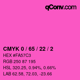 Color code: CMYK 0 / 65 / 22 / 2 | qconv.com