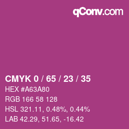 Color code: CMYK 0 / 65 / 23 / 35 | qconv.com