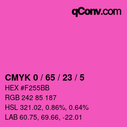 カラーコード: CMYK 0 / 65 / 23 / 5 | qconv.com