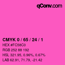 カラーコード: CMYK 0 / 65 / 24 / 1 | qconv.com