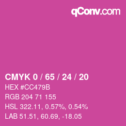 Color code: CMYK 0 / 65 / 24 / 20 | qconv.com