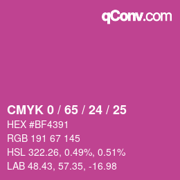 Color code: CMYK 0 / 65 / 24 / 25 | qconv.com