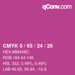 Color code: CMYK 0 / 65 / 24 / 28 | qconv.com