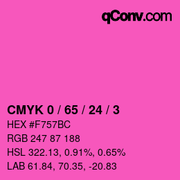 カラーコード: CMYK 0 / 65 / 24 / 3 | qconv.com