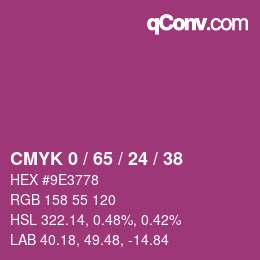 カラーコード: CMYK 0 / 65 / 24 / 38 | qconv.com