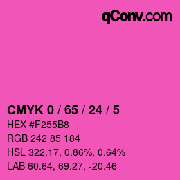 カラーコード: CMYK 0 / 65 / 24 / 5 | qconv.com