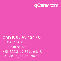 カラーコード: CMYK 0 / 65 / 24 / 6 | qconv.com