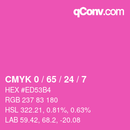 颜色代码: CMYK 0 / 65 / 24 / 7 | qconv.com