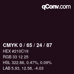 カラーコード: CMYK 0 / 65 / 24 / 87 | qconv.com