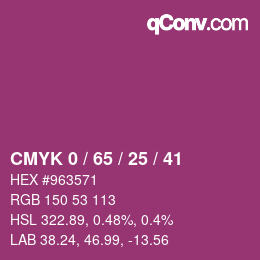 Color code: CMYK 0 / 65 / 25 / 41 | qconv.com