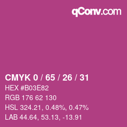 カラーコード: CMYK 0 / 65 / 26 / 31 | qconv.com