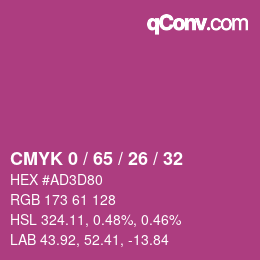 Color code: CMYK 0 / 65 / 26 / 32 | qconv.com