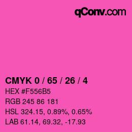 颜色代码: CMYK 0 / 65 / 26 / 4 | qconv.com