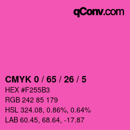カラーコード: CMYK 0 / 65 / 26 / 5 | qconv.com