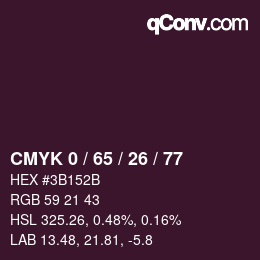 カラーコード: CMYK 0 / 65 / 26 / 77 | qconv.com