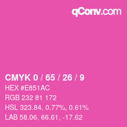 颜色代码: CMYK 0 / 65 / 26 / 9 | qconv.com