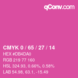 カラーコード: CMYK 0 / 65 / 27 / 14 | qconv.com