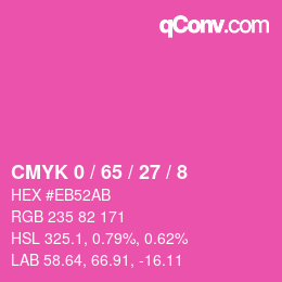 カラーコード: CMYK 0 / 65 / 27 / 8 | qconv.com