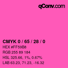 Color code: CMYK 0 / 65 / 28 / 0 | qconv.com
